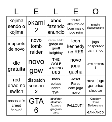 BINGO LEO TGA 2025 Bingo Card