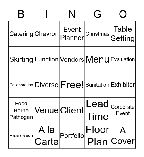 Vocabulary Bingo Card