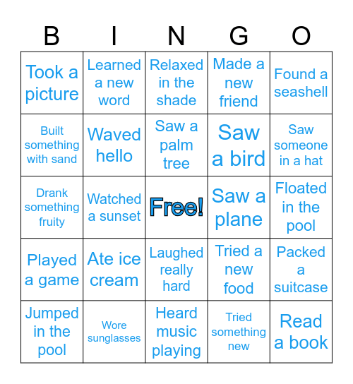 VACATION BINGO Card