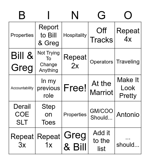 FireBox Bingo Card