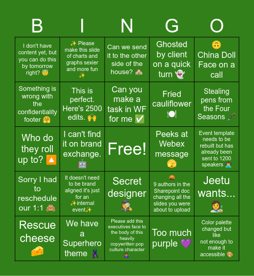 Holiday Bingo! Bingo Card