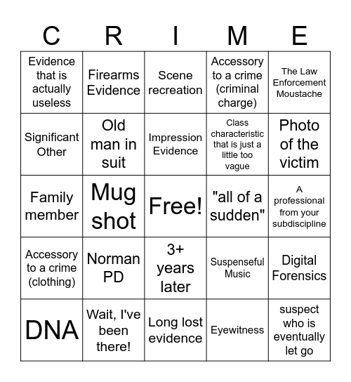 SAFS Bingo Card