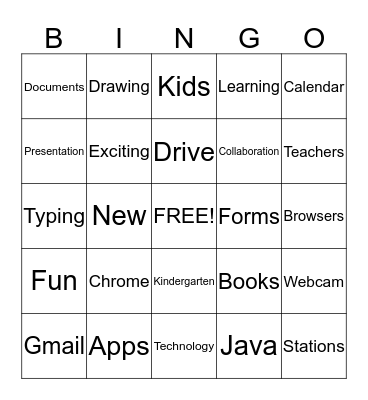 Chromebook Bingo Card