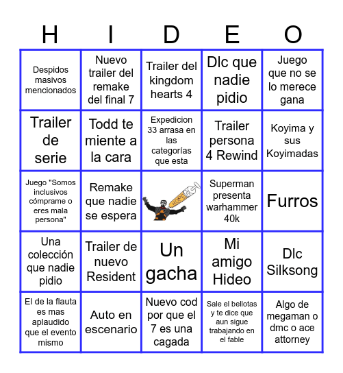 Bingo de los Game Awards Bingo Card