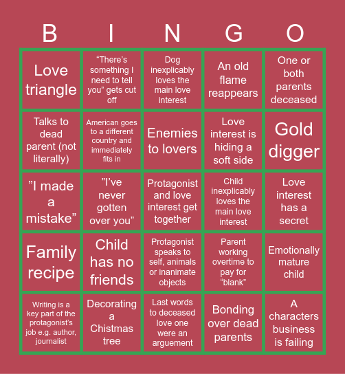 Netflix Christmas Movie Bingo Card