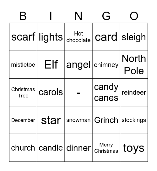 Christmas Bingo Card