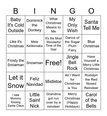 Holiday BINGO Card