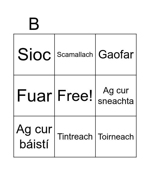 Aimsir Le Linn an nGeimhreadh Bingo Card