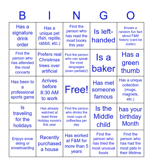 Advancement Bingo Card