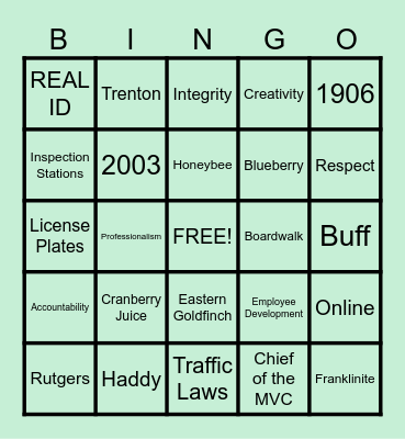 2026 Take Your Child to Work Day Bingo Card