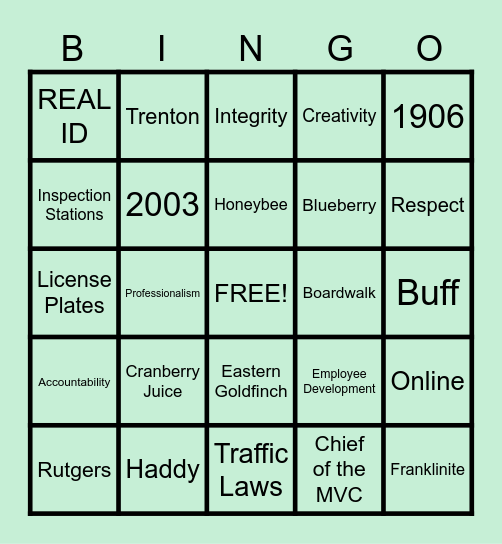 2026 Take Your Child to Work Day Bingo Card