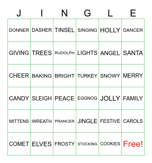 HOLIDAY BINGO Card