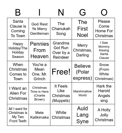 Christmas Bingo 2 Bingo Card