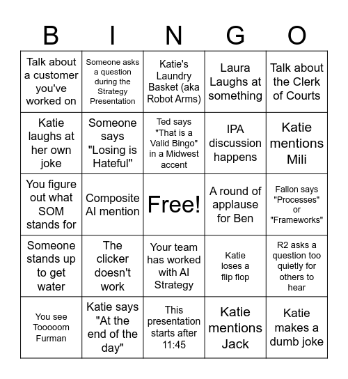 AI Strategy Bingo! Bingo Card