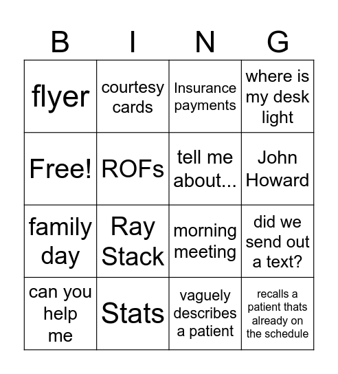 Davey Bingo Card