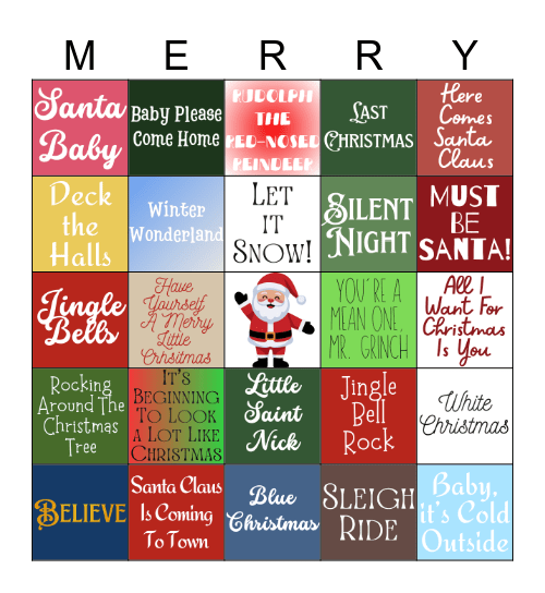 Christmas Musical Bingo Card