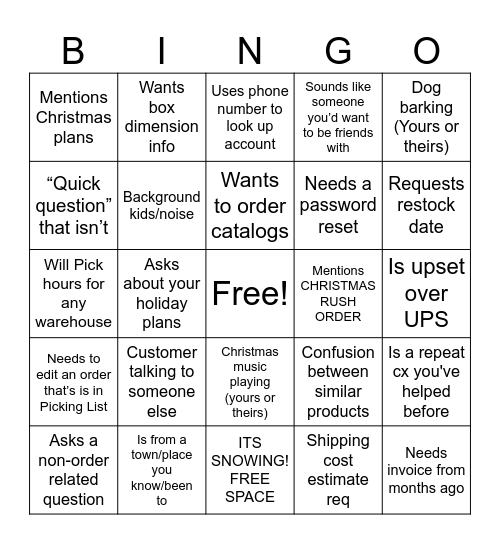 SANMAR BINGO - MERRY & BRIGHT Bingo Card
