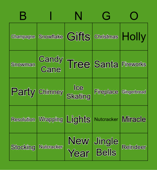 Happy Holidays! Bingo Card