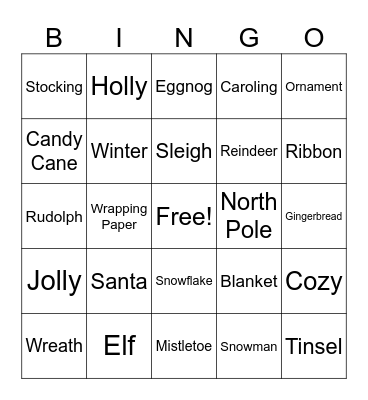 Christmas Bingo Card