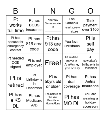 Christmas Bingo Card