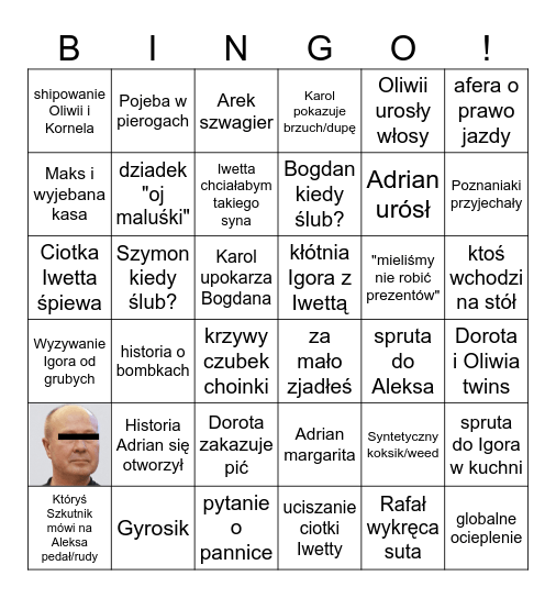 Święta 2025 Bingo Card