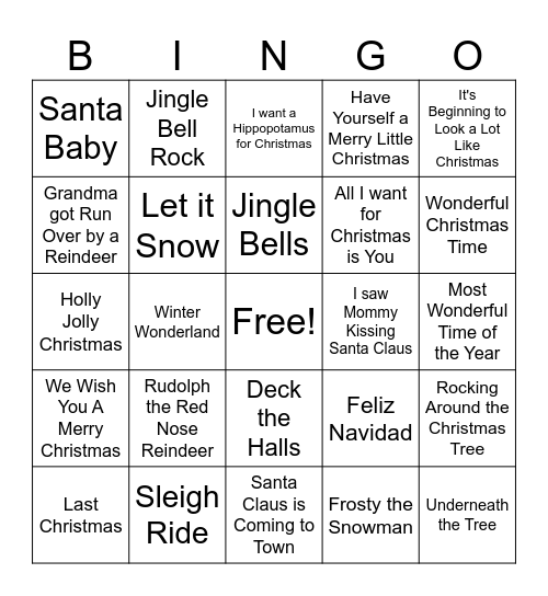 Christmas Bingo Card