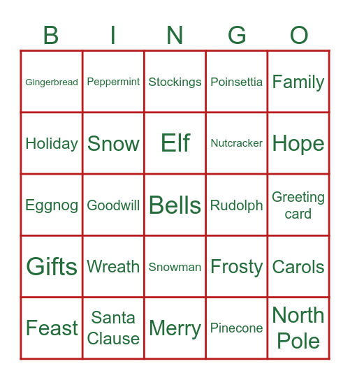 Christmas Bingo Fun! Bingo Card