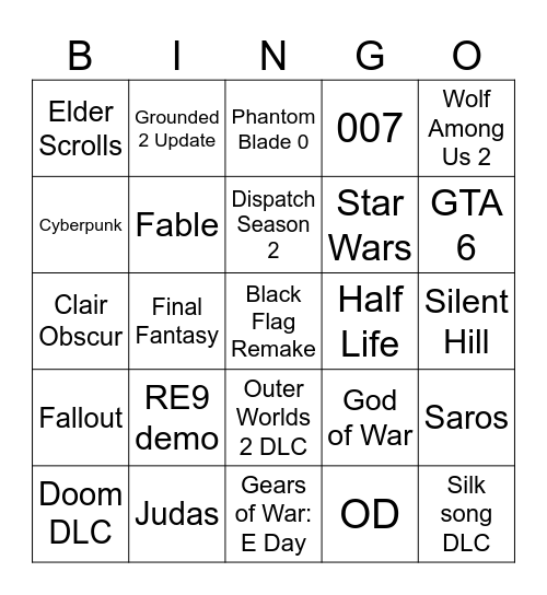Game of the Year Trailer Predicts Bingo Card