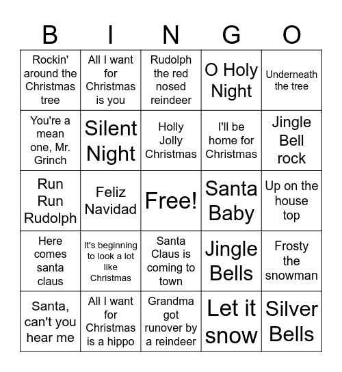 Christmas Bingo Card
