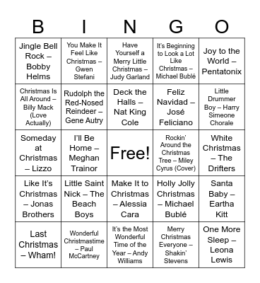 Christmas Bingo Card