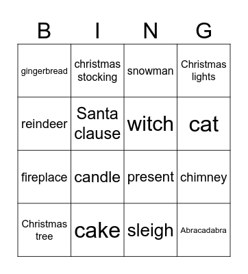 Christmas Bingo Card