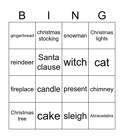 Christmas Bingo Card