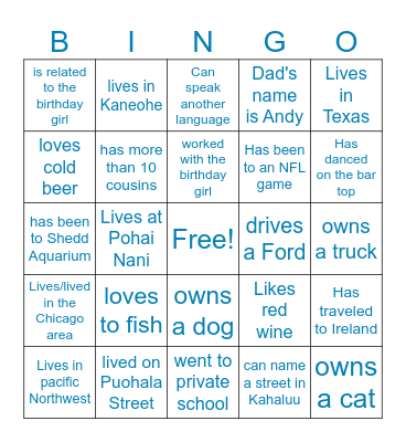 Happy Birthday Blackout BINGO Card