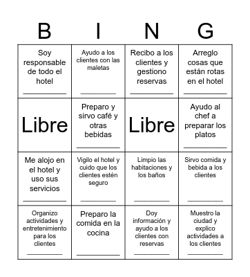 ¡Quién trabaja dónde! Bingo Card