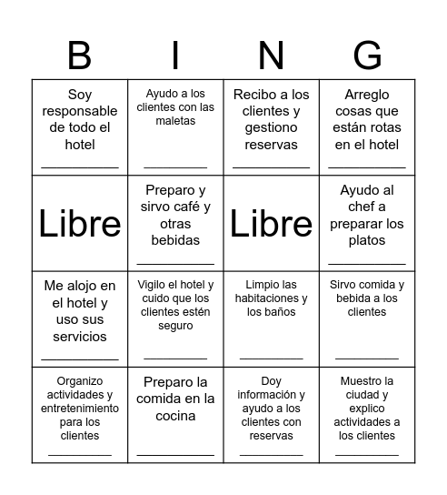 ¡Quién trabaja dónde! Bingo Card