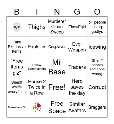MM2 B-B-B-B-BINGOOOO Bingo Card