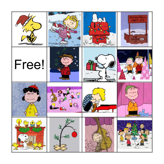 Peanuts Christmas Bingo Card