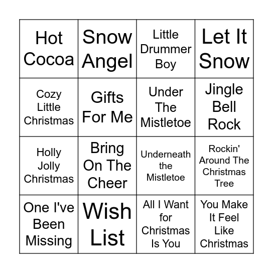 Burlington House School Xmas 1 Bingo Card