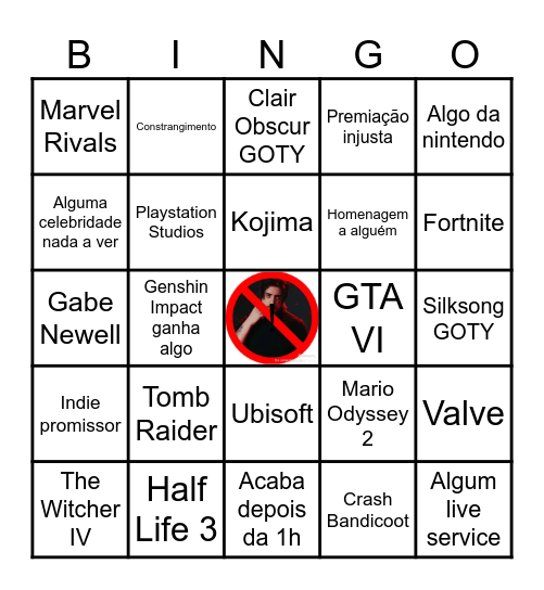 The Game Awards Bingo Card