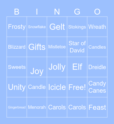 Holiday Bingo Card