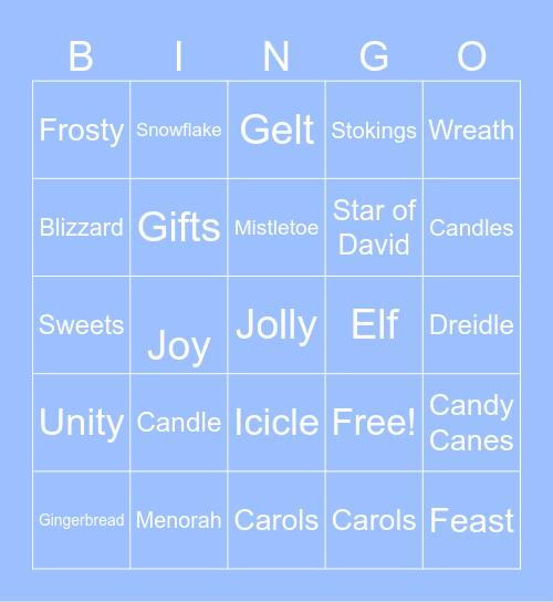 Holiday Bingo Card