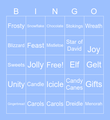 Holiday Bingo Card