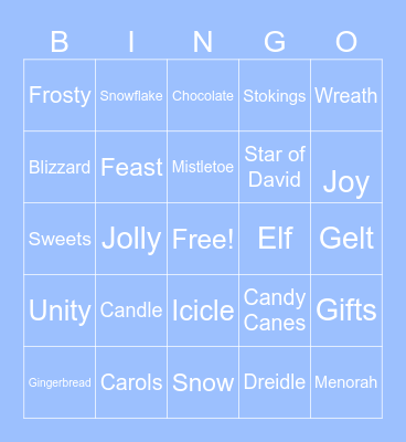Holiday Bingo Card