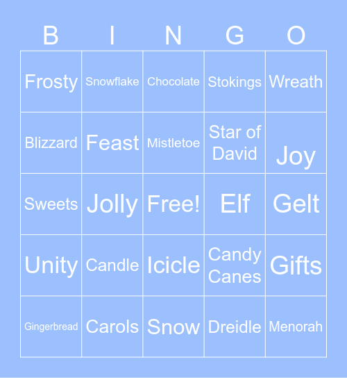 Holiday Bingo Card