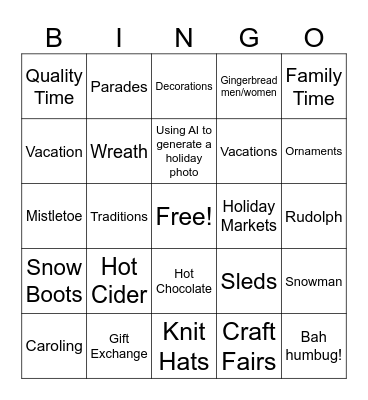 Holiday Bingo 2025 Bingo Card