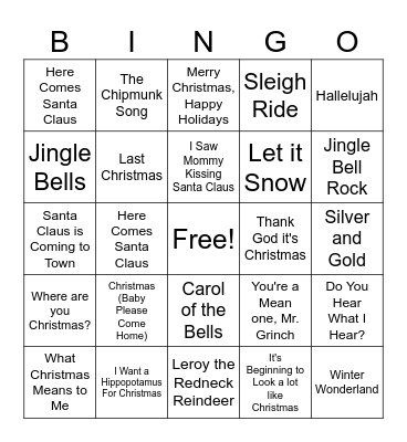 Christmas Bingo Card