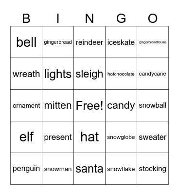 Holiday Bingo Card