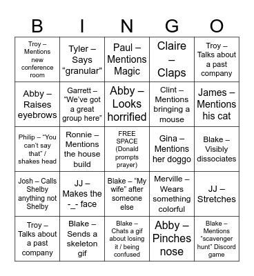 Brian Card Bingo Card