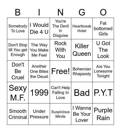 The Prince, Kings, & The Queen Bingo Card