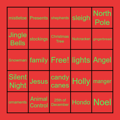 Christmas Bingo Card